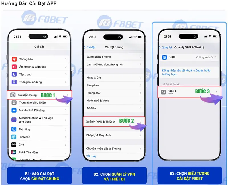 Hướng dẫn các bước tải app F8BET trên thiết bị di động